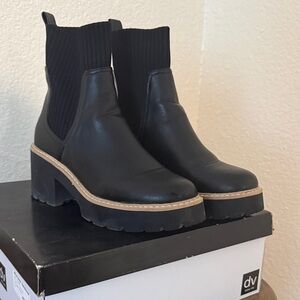 DV by Dolce Vita Black Chunky Heel Ankle Booties
